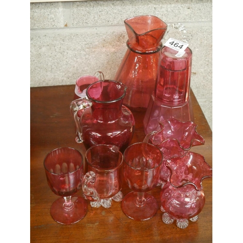 464 - LOT OF RUBY GLASS