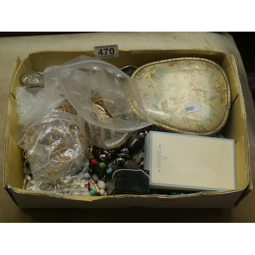 470 - BOX OF COSTUME JEWELLERY