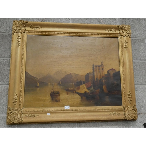 474 - 19TH C. OIL PAINTING CONTINENTAL SCENE