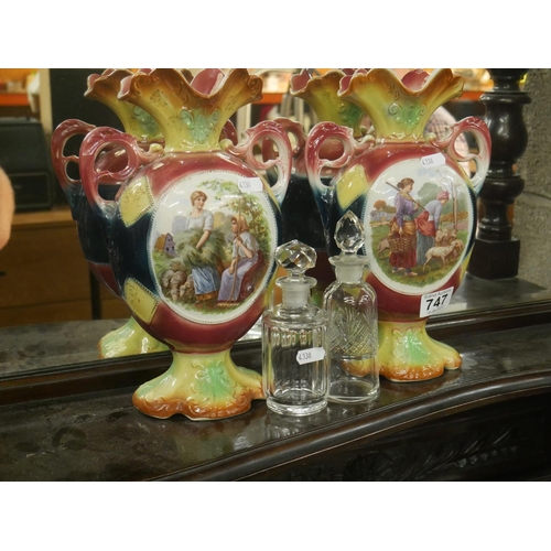 747 - STAFFORDSHIRE VASES PLUS 2