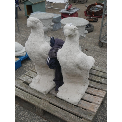 114 - PAIR OF CONCRETE EAGLES