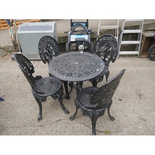 150 - METAL GARDEN TABLE & 4 CHAIRS