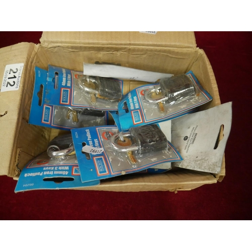 212 - BOX OF PADLOCKS