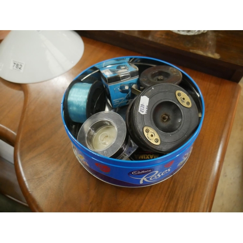 783 - BOX OF REELS ETC