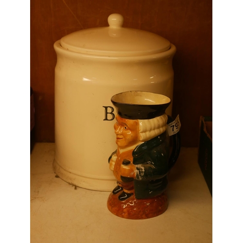 795 - TOBY JUG & BREAD BIN