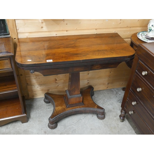 431 - WILLIAM IV ROSEWOOD CARD TABLE