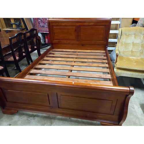 497 - MAHOGANY SLEIGH BED