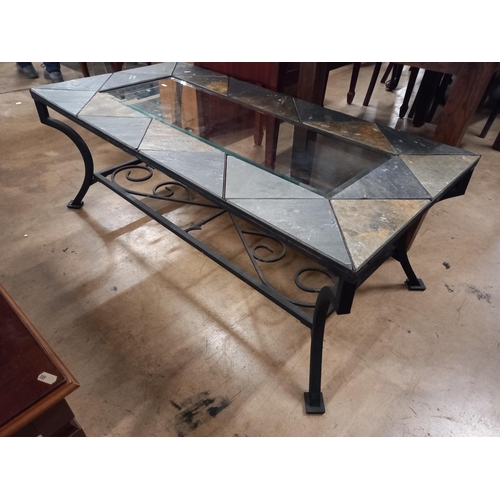 682 - SLATE TOP COFFEE TABLE