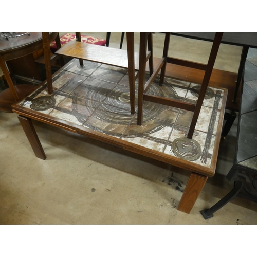 686 - ROSEWOOD DANISH TILE TOP COFFEE TABLE