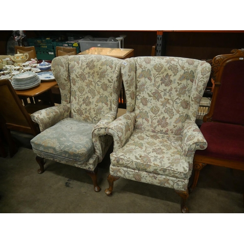 697 - PAIR OF WING BACK CHAIRS