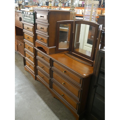 766 - DRESSING TABLE, CHEST OF DRAWERS & MATCHING LOCKER