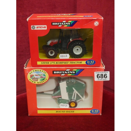 686 - MODEL TRACTOR & BALER