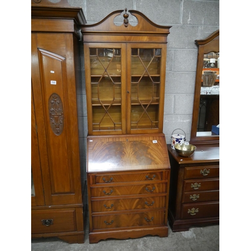 706 - FLAME MAHOGANY BUREAU BOOKCASE