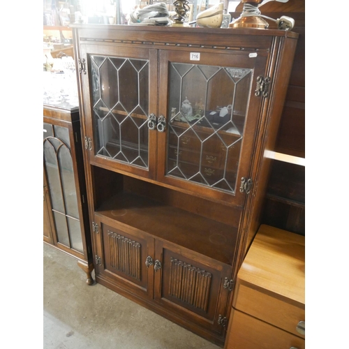 716 - OAK DISPLAY CABINET