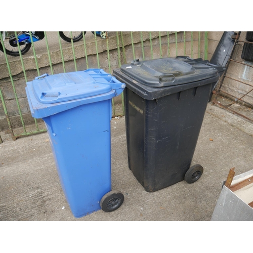 113 - BLACK & BLUE WHEELIE BINS