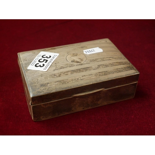 353 - SILVER ENGINE TURNED CIGAR BOX