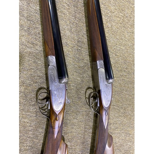 407 - FINE PAIR OF ANGELO ZOLI SIDE LOCK SHOTGUNS 12 GAUGE 27.1/2