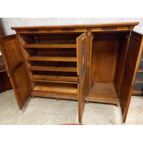 485 - 19TH C. WALNUT LINEN CUPBOARD