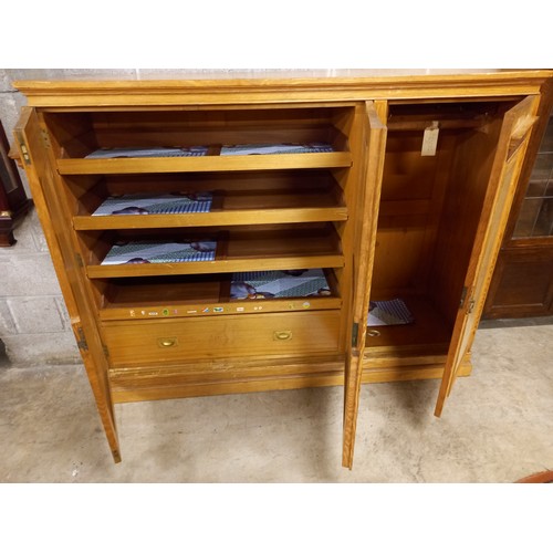 476 - 19TH C. ASH LINEN CUPBOARD