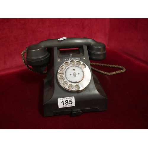 185 - BLACK VINTAGE TELEPHONE