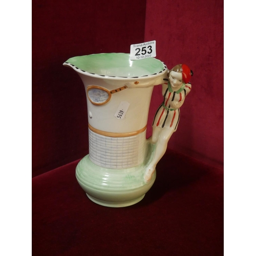 253 - BURLEIGHWARE TENNIS PLAYER JUG