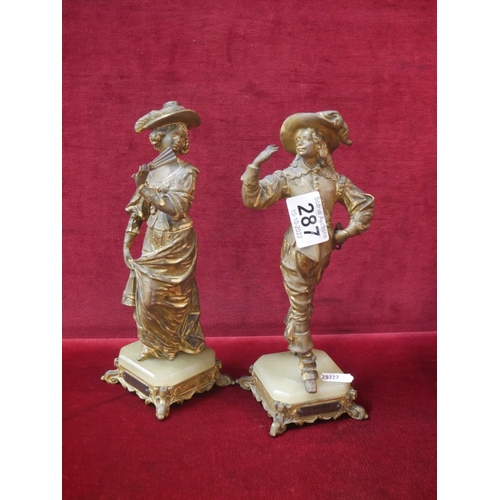 287 - PAIR OF VICTORIAN GILT METAL FIGURES