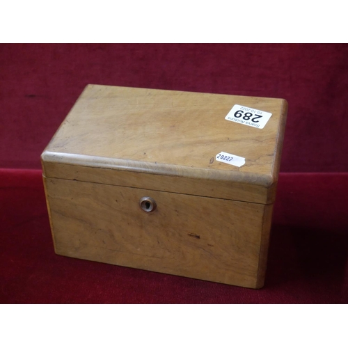 289 - VICTORIAN WALNUT STATIONARY BOX