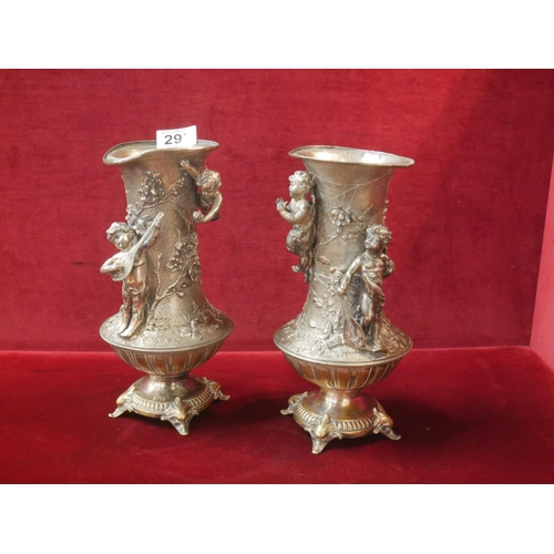 292 - 2 WMF VASES SILVER PLATE - SLIGHT DAMAGE ON RIMS