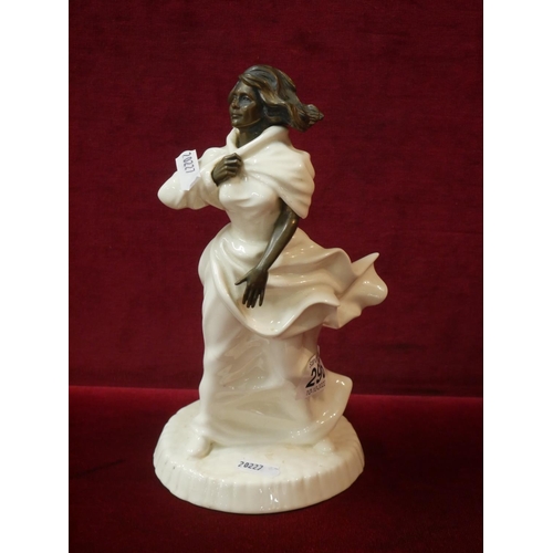 296 - MINTON FIGURINE WITH BRONZE HEAD & HANDS