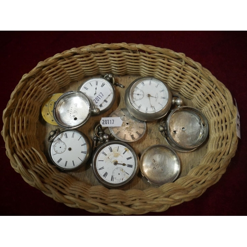 317 - BASKET OF POCKET WATCHES