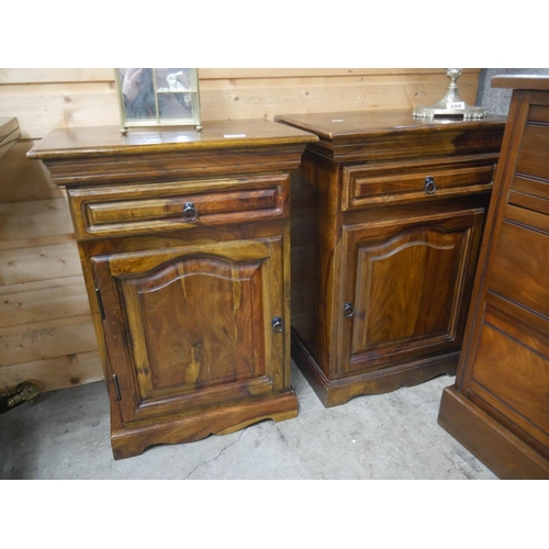 394 - PAIR OF ROSEWOOD BEDSIDE CABINETS