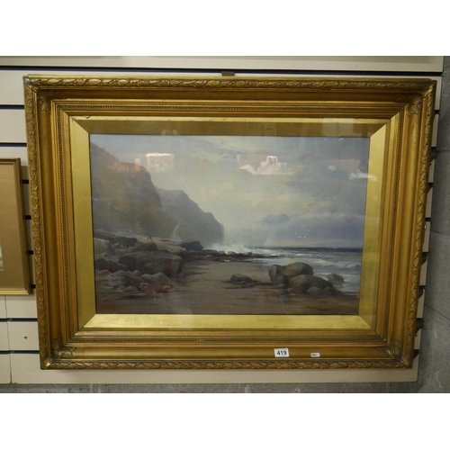 419 - VICTORIAN OIL PAINTING SIGNED E KEENE 40