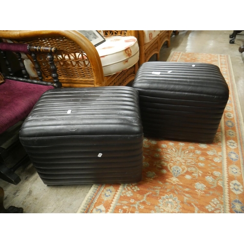 431 - 2 LEATHER STOOLS