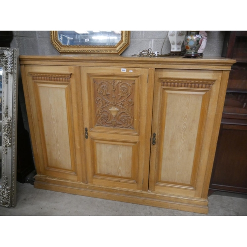 444 - 19TH C. ASH LINEN CABINET