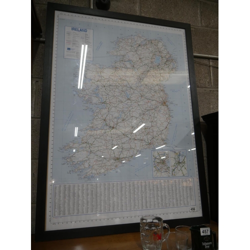 456 - FRAMED MAP OF IRELAND