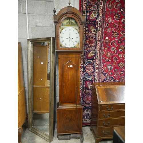 461 - GRANDFATHER CLOCK WITH WEIGHTS & PENDULUM - NO GLASS