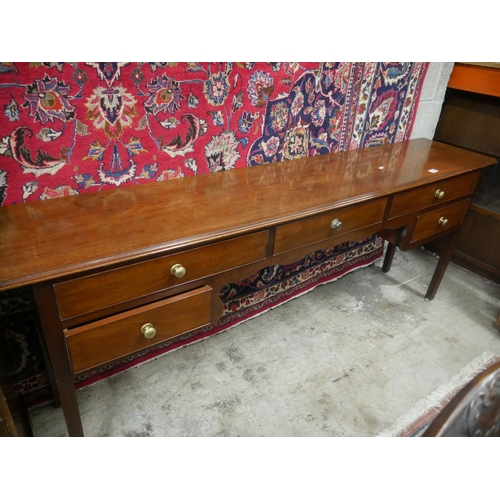 464 - GEORGIAN 5 DRAWER MAHOGANY CONSOLE TABLE