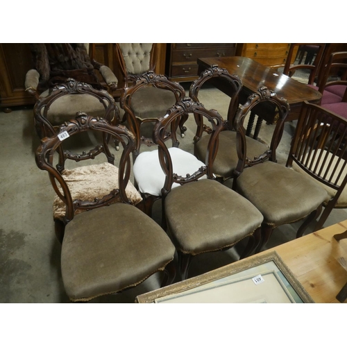 483 - SET OF 6 VICTORIAN WALNUT CAB LEG CHAIRS