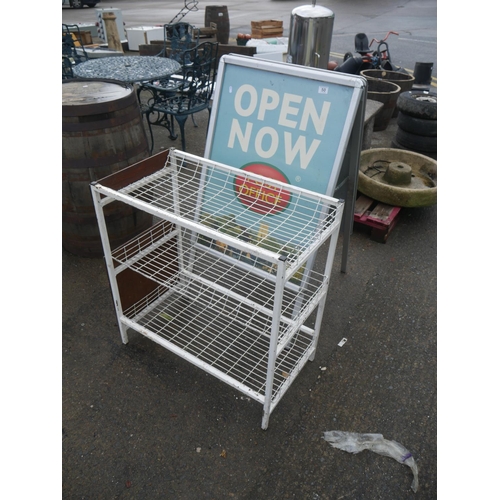 50 - PAVEMENT SIGN & METAL TROLLEY