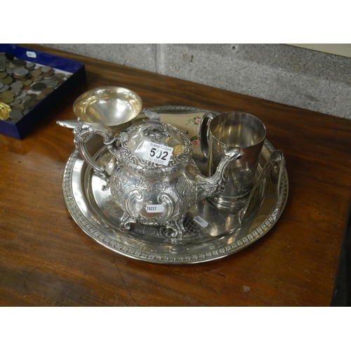 502 - TRAY OF SILVER PLATE