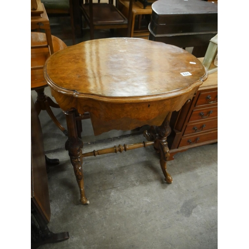 531 - BURR WALNUT SEWING TABLE