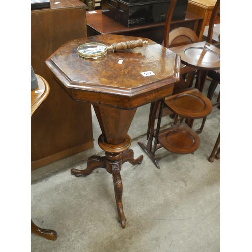 537 - WALNUT VICTORIAN WORK TABLE