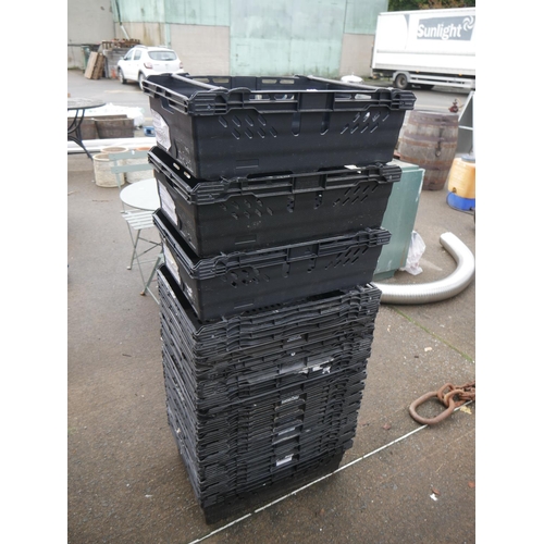 63 - LOT OF STACKING CRATES