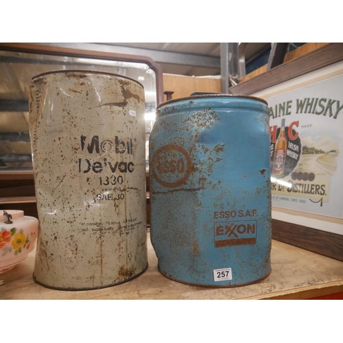 257 - 2 OLD OIL CANS