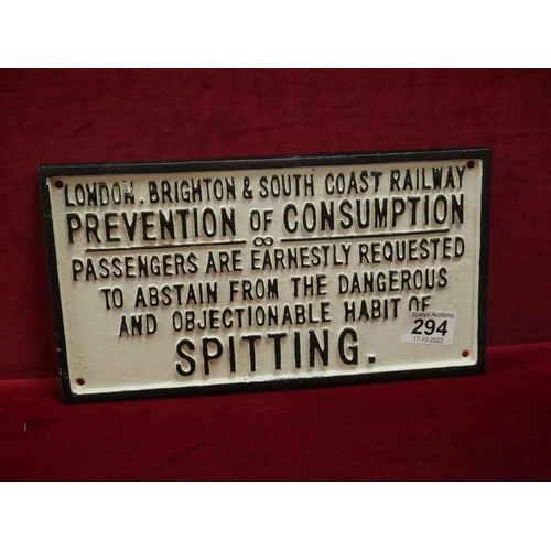 294 - METAL SIGN