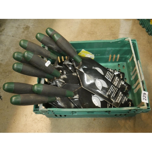 229 - BOX OF TROWELS