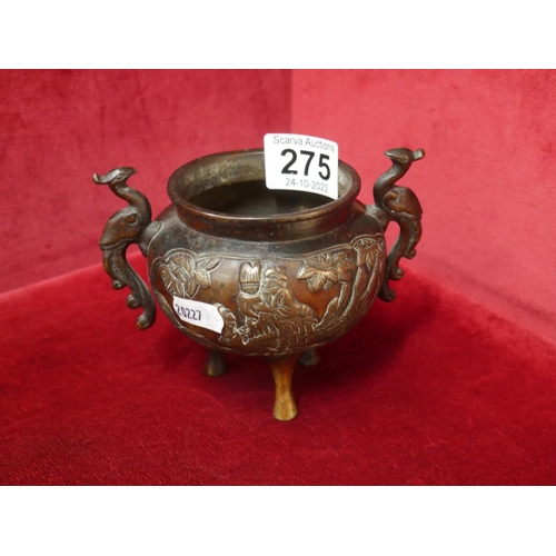 275 - 19TH C. BRONZE POT