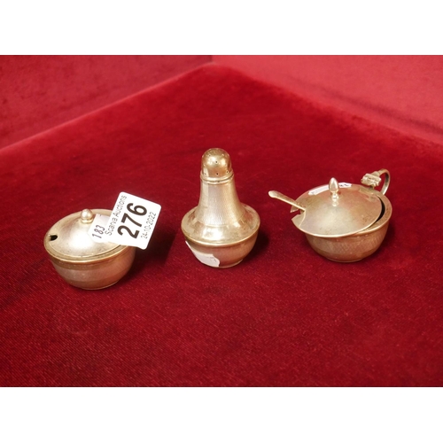 276 - 3 SILVER CONDIMENTS