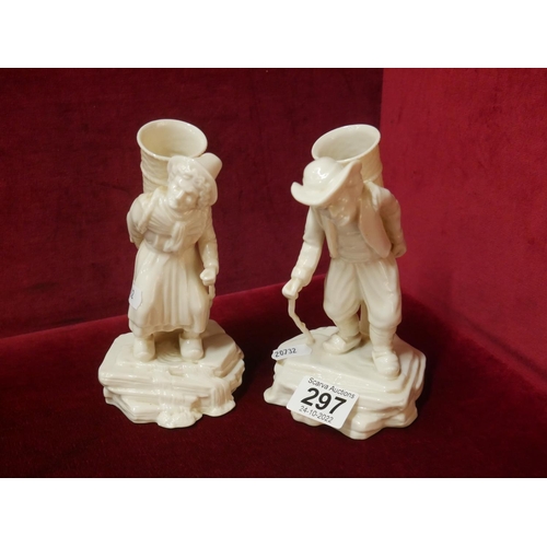 297 - 2 BELLEEK FIGURES