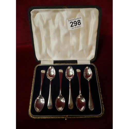 298 - CASED SILVER  TEASPOONS